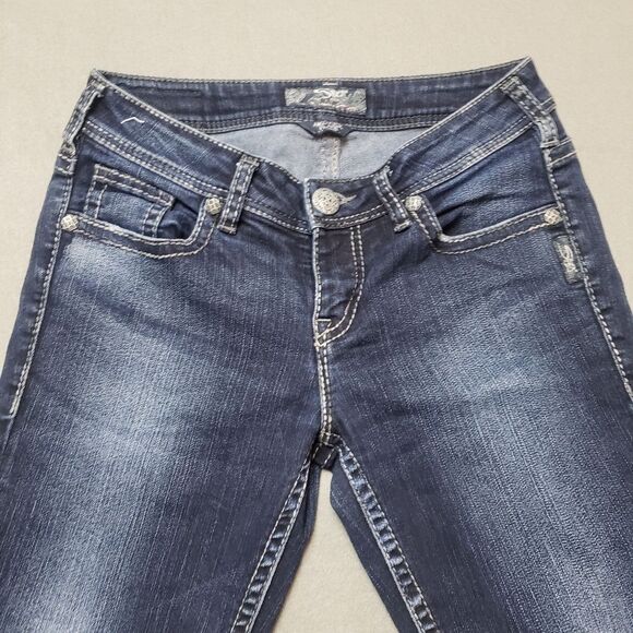 Silver Aiko Kick Flare Capri / Crop / Shorts / jeans size 27 - Picture 3 of 11